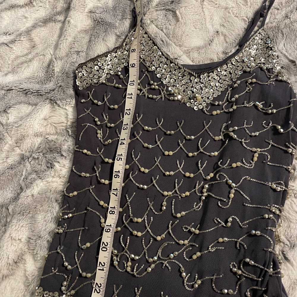 Vintage Beaded sequin embroidered top with adjustable straps , size S-M - Picture 5 of 12